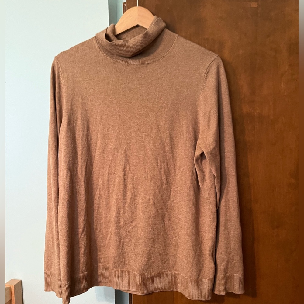 Tan turtleneck sweater
